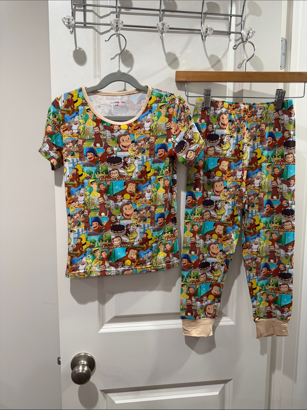 Curious George Bamboo Kids Pajama Set size 5/6 NEW